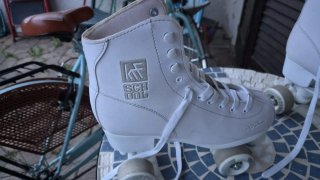 Pattini a rotelle bianchi KF School, usati 2 volte