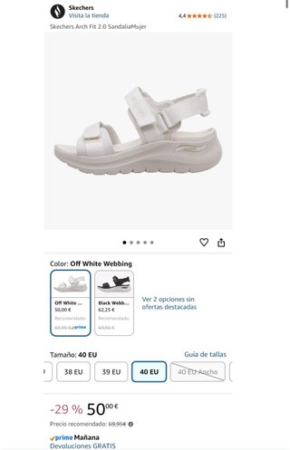 Sandalias Skechers Arch Fit 2.0 Mujer Blancas
