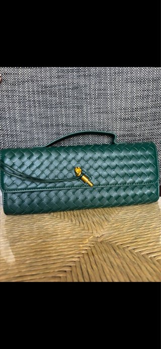 Borsa Bottega Veneta intrecciata verde