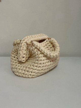 Borsetta uncinetto beige
