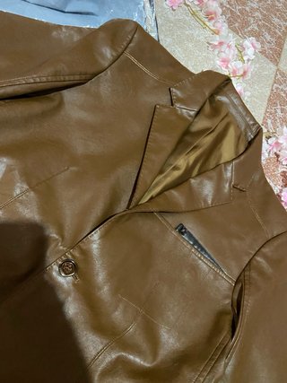 Chaqueta de cuero hombre marrón