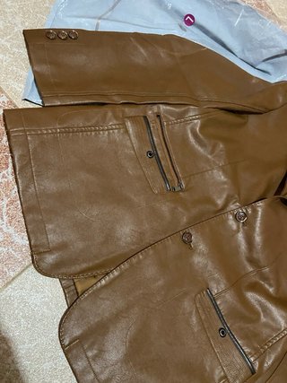 Chaqueta de cuero hombre marrón