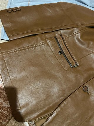 Chaqueta de cuero hombre marrón