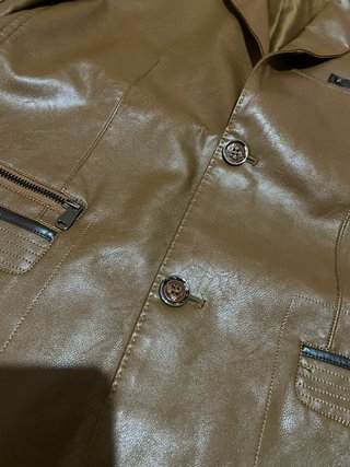 Chaqueta de cuero hombre marrón
