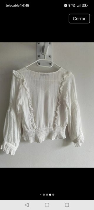 Blusa Zara Blanca Volantes