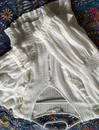 Blusa Zara Blanca Volantes