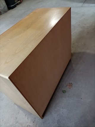 Cómoda 4 cajones madera y blanco