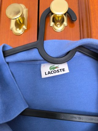 Polo Lacoste Azul Manga Larga