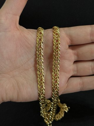 Cadena trenzada bañada en oro de 18K