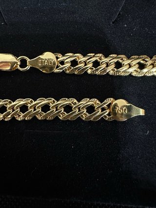 Cadena trenzada bañada en oro de 18K