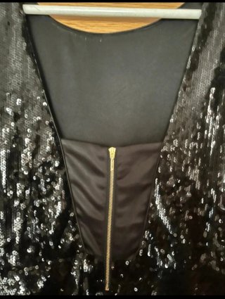 Vestido negro lentejuelas estilo pin up zara