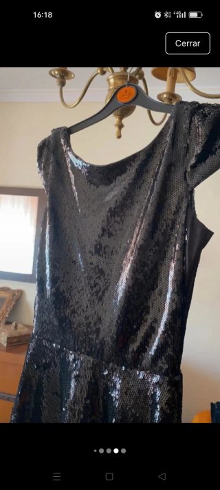 Vestido negro lentejuelas estilo pin up zara