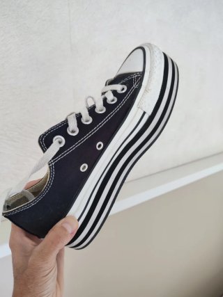 Converse plataforma negras talla 37
