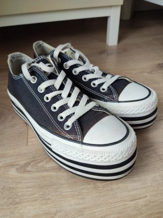 Converse plataforma negras talla 37