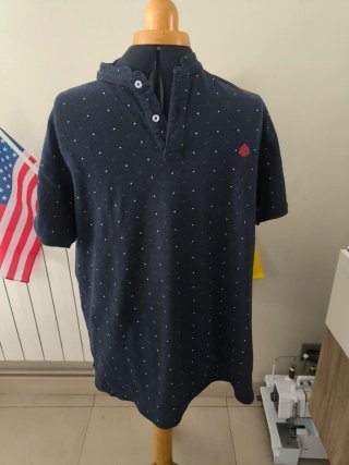 Polo Springfield azul marino estampado