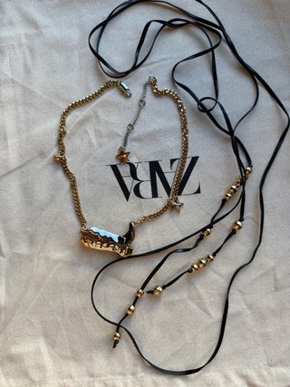 Collar doble Zara estilo vaquero