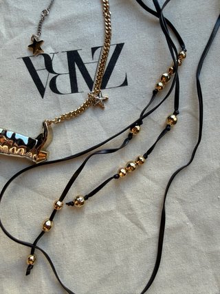 Collar doble Zara estilo vaquero
