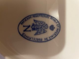 Piatto Limoges Porcellana Dorato Floreale '60