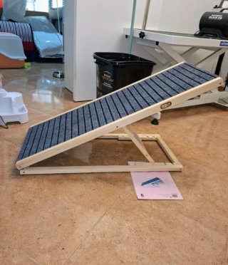 Rampa para perros madera y tela