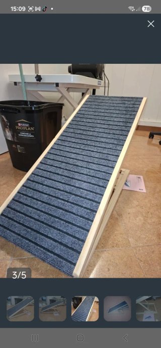 Rampa para perros madera y tela