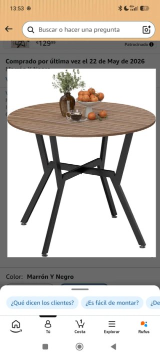 Mesa comedor redonda 90cm 76cm a estrenar