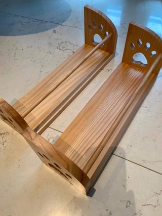 2 bellissime mensole in legno con zampine #420-13