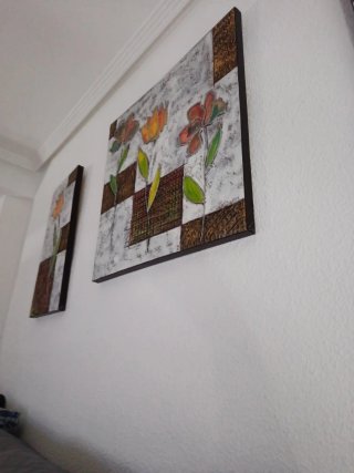 Conjunto 3 cuadros flores