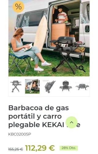 Barbacoa de gas portátil y carro plegable KEKAI