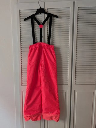 Pantalón de esquí para niños/as rosa con tirantes