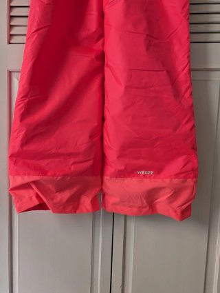 Pantalón de esquí para niños/as rosa con tirantes