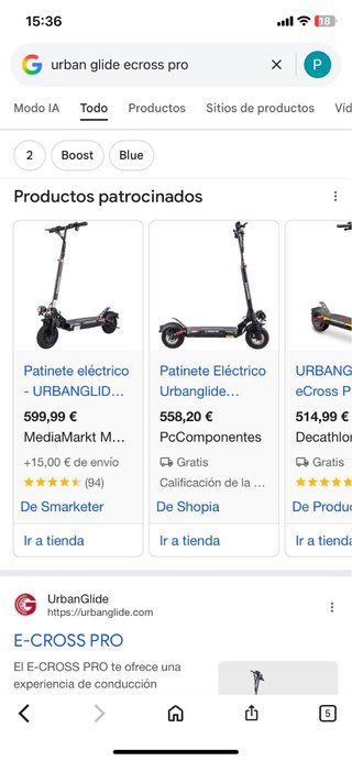 Patinete Eléctrico Urban Glide E-Cross Pro