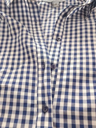 Vestido cuadros vichy azul y blanco