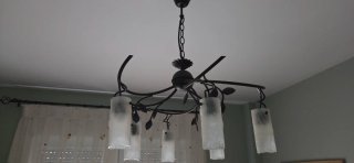 Lámpara de techo metal y cristal