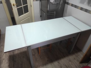 Mesa extensible cocina/comedor cristal