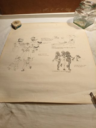 Historieta 2 vintage.  Reproducción para enmarcar