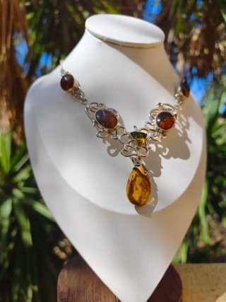 Collar Plata 925 con Ámbar Engarzado