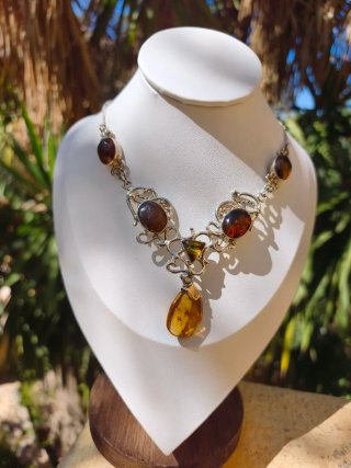 Collar Plata 925 con Ámbar Engarzado