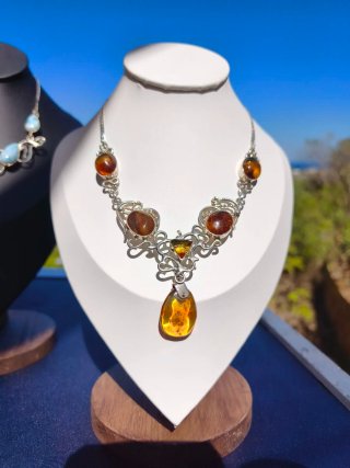 Collar Plata 925 con Ámbar Engarzado