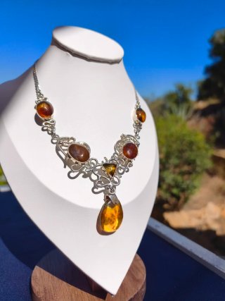Collar Plata 925 con Ámbar Engarzado