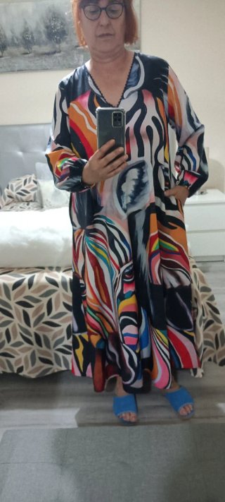 Vestido estampado cebra, multicolor.