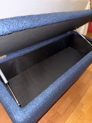 Banqueta pie de cama azul
