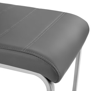 2 Sillas de comedor ergonómicas y altas, forma de C, símil cuero gris