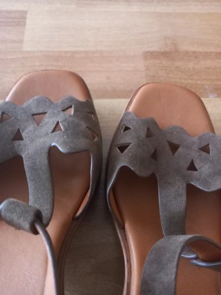 Sandalias de plataforma marrones talla 41