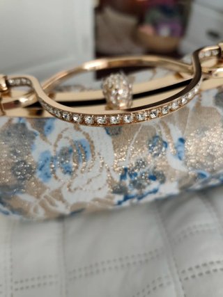 Bolso de fiesta/eventos azul y dorado