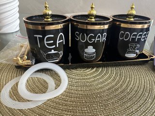 Set Porta Zucchero, Caffè e Tè con Vassoio