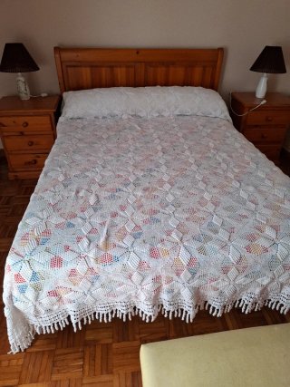 Colcha ganchillo cama 1.35 multicolor