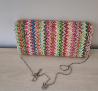 Bolso de fiesta tejido multicolor