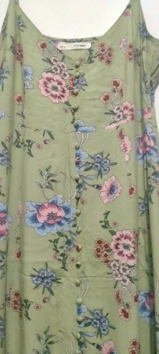 Vestido largo floral tirantes corte imperio