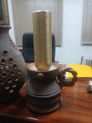Lámpara artesanal cerámica terracota