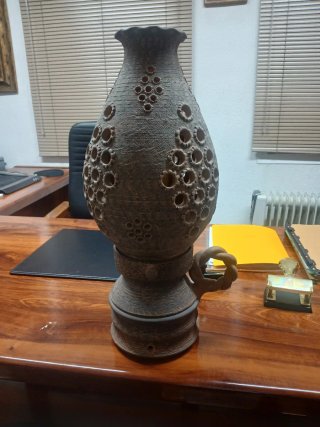 Lámpara artesanal cerámica terracota